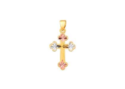 Three Tone Plated Cross Pendant